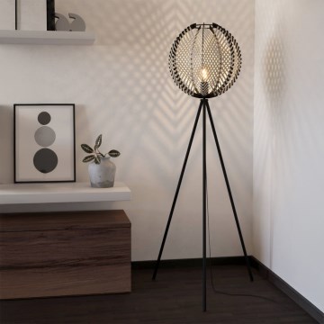 Eglo - Podna lampa 1xE27/40W/230V bela/crno
