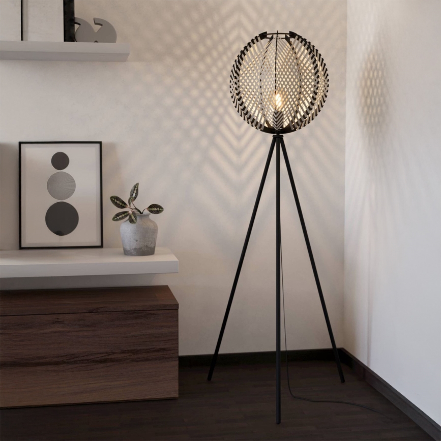 Eglo - Podna lampa 1xE27/40W/230V bela/crno