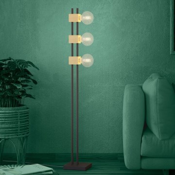 Eglo - Podna lampa 3xE27/40W/230V crno/braon