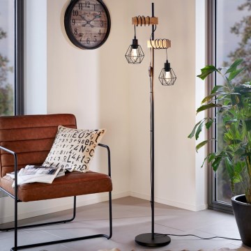 Eglo - Podna lampa TOWNSHEND 2xE27/60W/230V - FSC sertifikovano