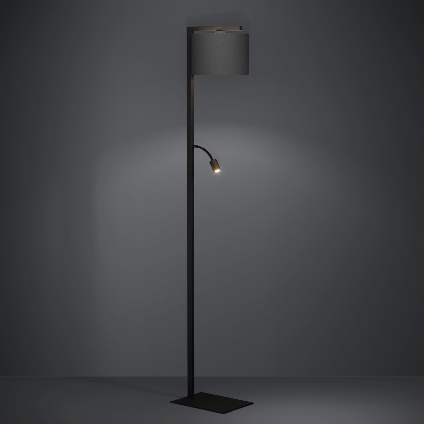 Eglo - Podna LED lampa 1xE27/40W/230V + LED/3,8W 3000K crno