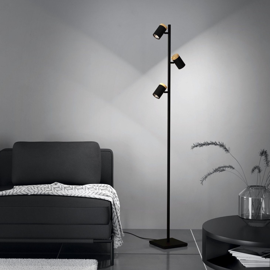 Eglo - Podna LED lampa 3xGU10/4,5W/230V 3000K crno/braon