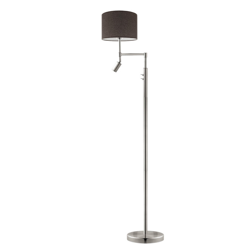 Eglo - Podna LED lampa TUNJA 1xE27/60W/230V + LED/2,1W pr. 30 cm krom/braon