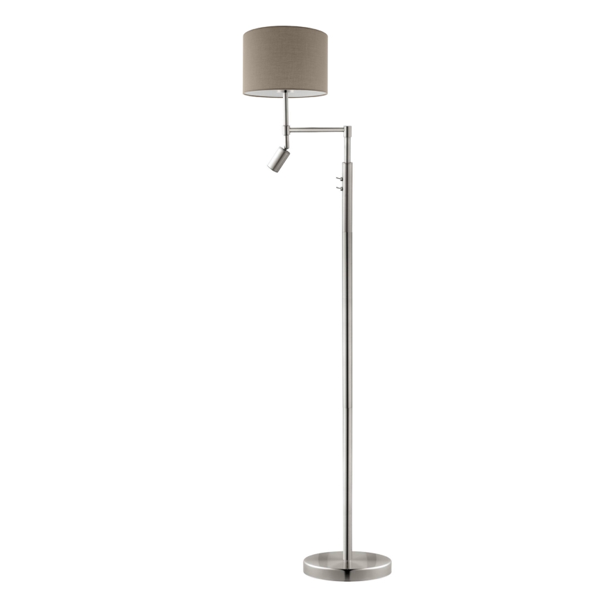 Eglo - Podna LED lampa TUNJA 1xE27/60W/230V + LED/2,1W pr. 30 cm krom/taupe