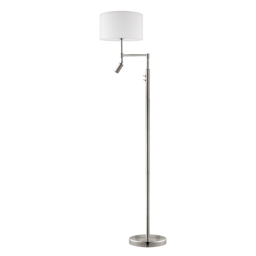 Eglo - Podna LED lampa TUNJA 1xE27/60W/230V + LED/2,1W pr. 38 cm krom/bela