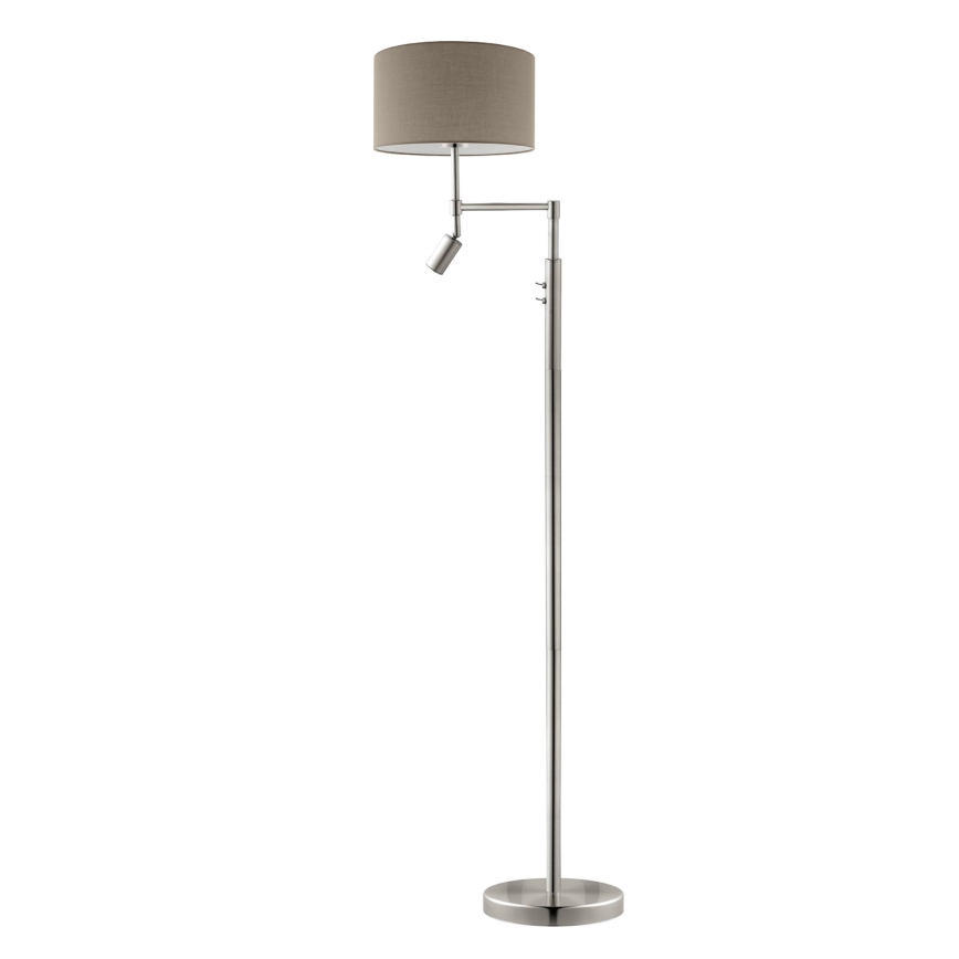 Eglo - Podna LED lampa TUNJA 1xE27/60W/230V + LED/2,1W pr. 38 cm krom/taupe