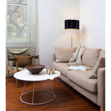Eglo - Podna LED lampa TUNJA 1xE27/60W/230V mat krom/crno