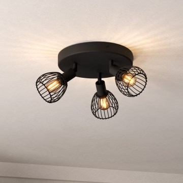 Eglo - Reflektorska lampa 3xE14/40W/230V crno