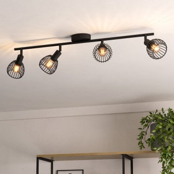 Eglo - Reflektorska lampa 4xE14/40W/230V crno