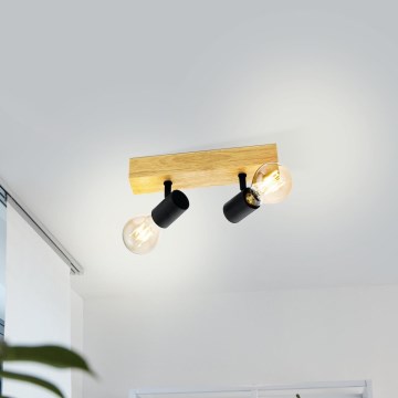 Eglo - Reflektorska lampa TOWNSHEND 2xE27/60W/230V - FSC sertifikovano