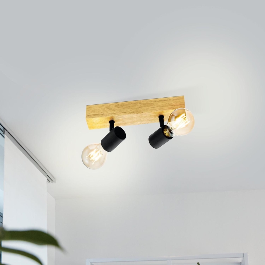 Eglo - Reflektorska lampa TOWNSHEND 2xE27/60W/230V - FSC sertifikovano