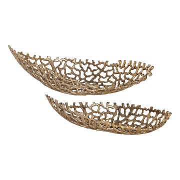 Eglo - Set 2x Dekorativni poslužavnik 44/61 cm zlatna