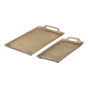Eglo - Set 2x Dekorativni poslužavnik zlatna