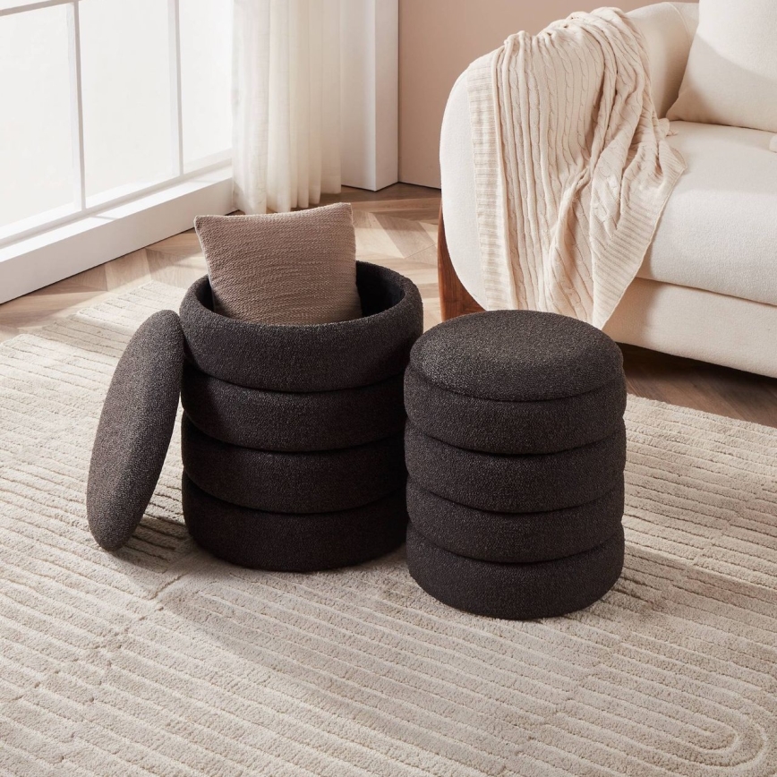 Eglo - SET 2x taburet, prečnik 33,5/40 cm, crne boje