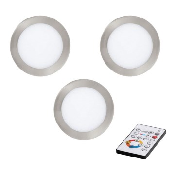 Eglo - SET 3x LED prigušiva ugradna stropna svetla TINUS LED/6W/12/230V + daljinski upravljač