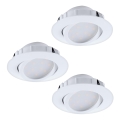Eglo - Set 3x LED Prigušivo ugradbeno svetlo PINEDA 1xLED/5,5W/230V