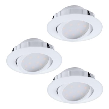 Eglo - Set 3x LED Prigušivo ugradbeno svetlo PINEDA 1xLED/5,5W/230V