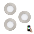 Eglo - Set 3x LED RGB Prigušiva ugradbena lampa FUEVA-C 1xLED/3W/230V