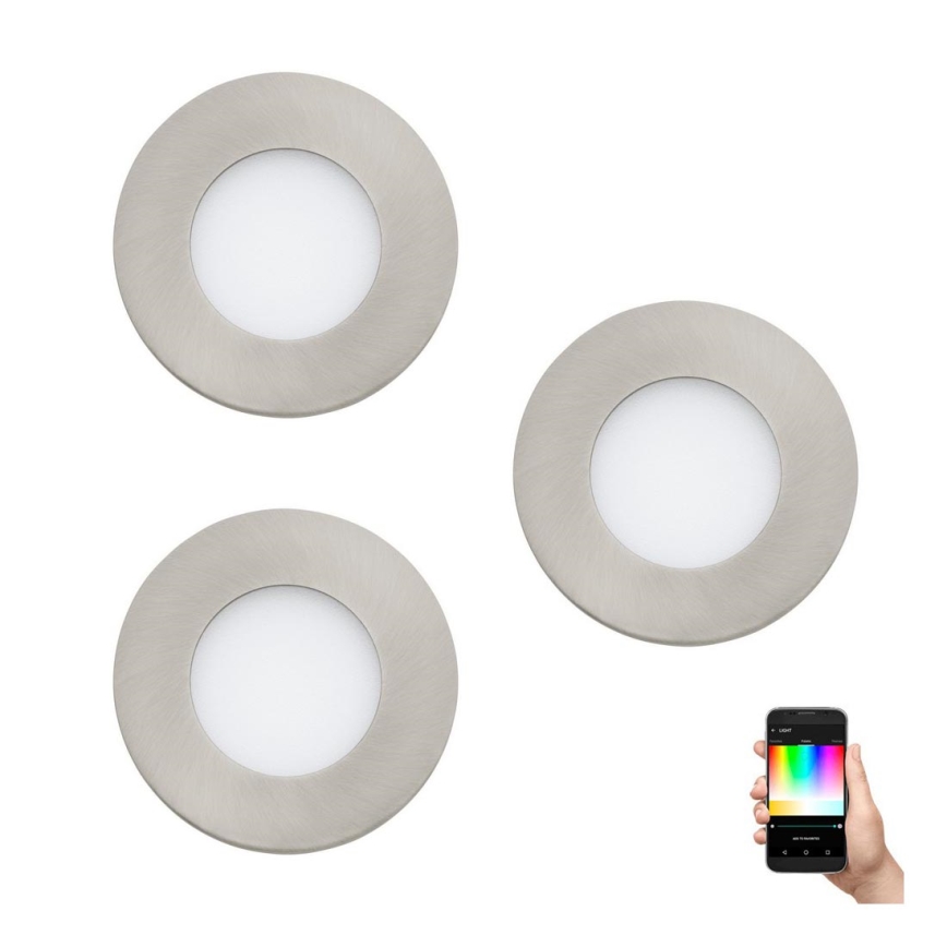 Eglo - Set 3x LED RGB Prigušiva ugradbena lampa FUEVA-C 1xLED/3W/230V