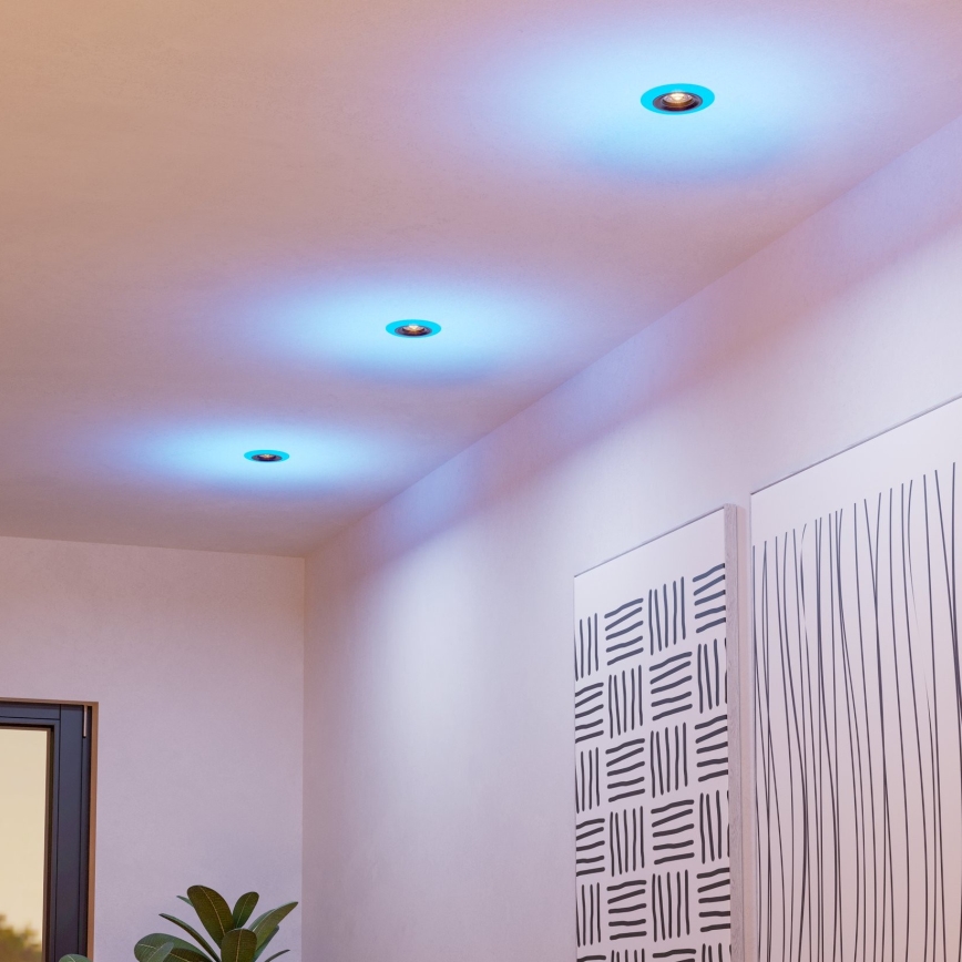 Eglo - Set 3x LED RGBW Prigušiva ugradbena lampa za kupatilo 3xLED/3,8W/230V 2700-6500K IP44 + Daljinski upravljač