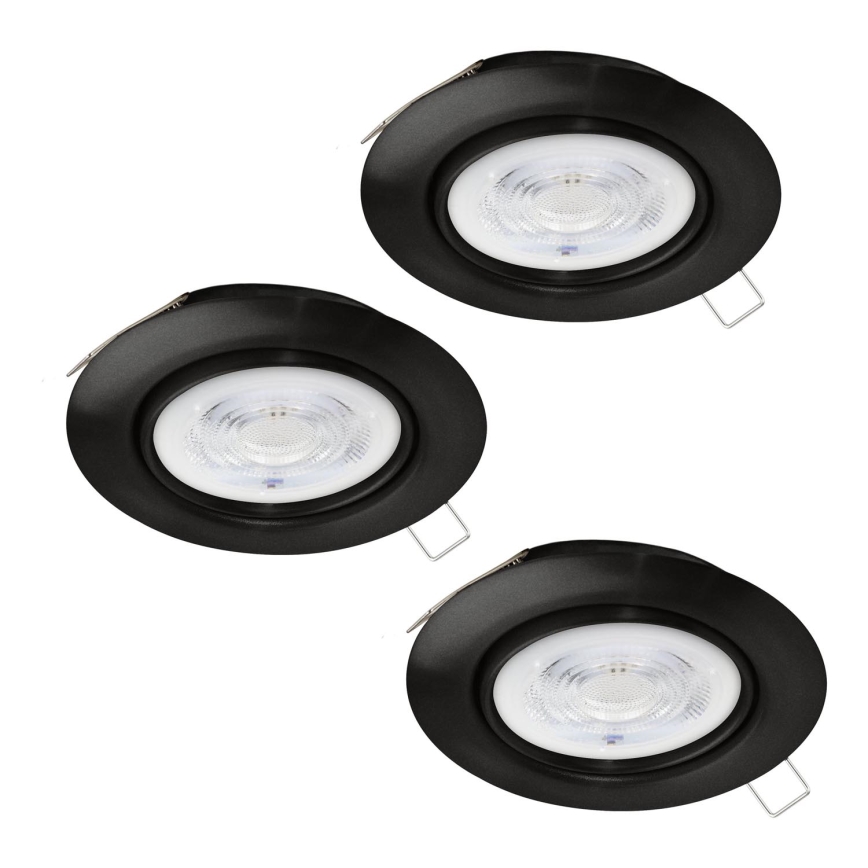 Eglo - Set 3x LED Ugradbena lampa 1xGU10/4W/230V crno