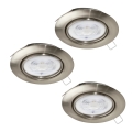 Eglo - Set 3x LED Ugradbena lampa 1xGU10/4W/230V mat krom