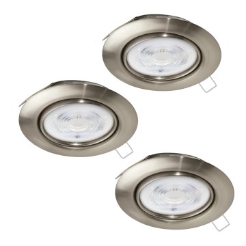 Eglo - Set 3x LED Ugradbena lampa 1xGU10/4W/230V mat krom