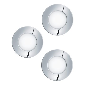 Eglo - Set 3x LED Ugradbena lampa za kupatilo FUEVA 1xLED/2,8W/230V IP44 sjajni krom