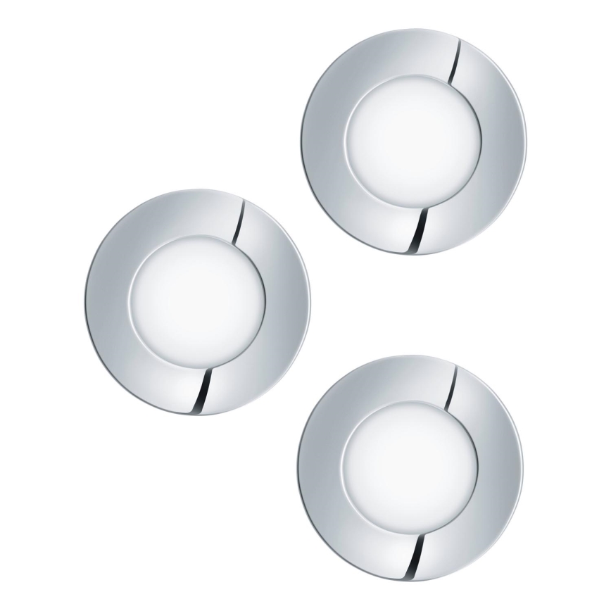 Eglo - Set 3x LED Ugradbena lampa za kupatilo FUEVA 1xLED/2,8W/230V IP44 sjajni krom