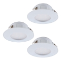 Eglo - Set 3x LED Ugradbena lampa za kupatilo PINEDA 1xLED/4,9W/230V IP44