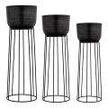Eglo - Set 3x Metalna saksija crno