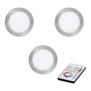 Eglo - SET 3x prigušiva ugradna LED svetla TINUS LED/11W/230V + daljinski upravljač