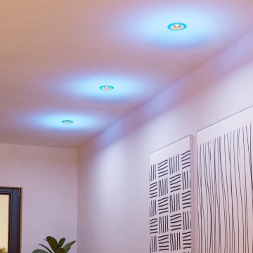 Eglo - Set 3xLED RGBW Prigušiva ugradbena lampa za kupatilo 3xLED/3,8W/230V 2700-6500K IP44 + Daljinski upravljač