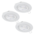 Eglo - Set 3xLED ugradbena lampa za kupatilo 1xGU10/4W/230V IP44 bela