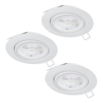 Eglo - Set 3xLED ugradbena lampa za kupatilo 1xGU10/4W/230V IP44 bela