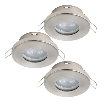 Eglo - Set 3xLED ugradbena lampa za kupatilo 1xGU10/4W/230V IP44 krom