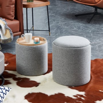 Eglo - Set od 2 taburea, prečnik 34,5/39 cm, siva