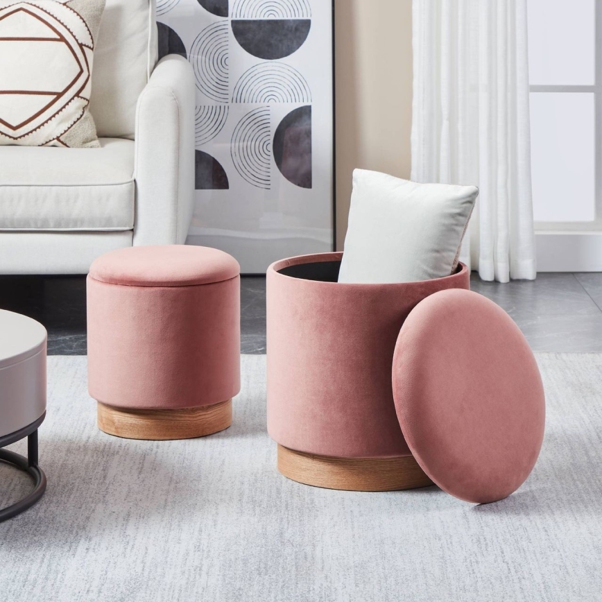 Eglo - Set od 2 taburea, Ø 30,5/37 cm, ružičaste boje