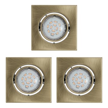 Eglo - SET od 3 LED ugradnih stropnih svetala IGOA 3xGU10/5W/230V