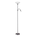 Eglo - Stojeća lampa 1xE27/60W/230V + 1xE14/25W/230V crni hrom