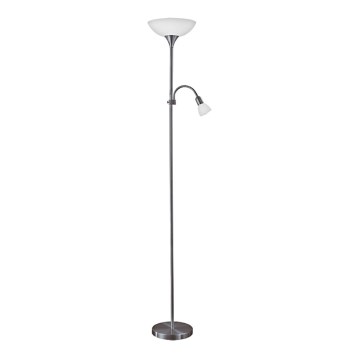 Eglo - Stojeća lampa 1xE27/60W/230V + 1xE14/25W/230V crni hrom