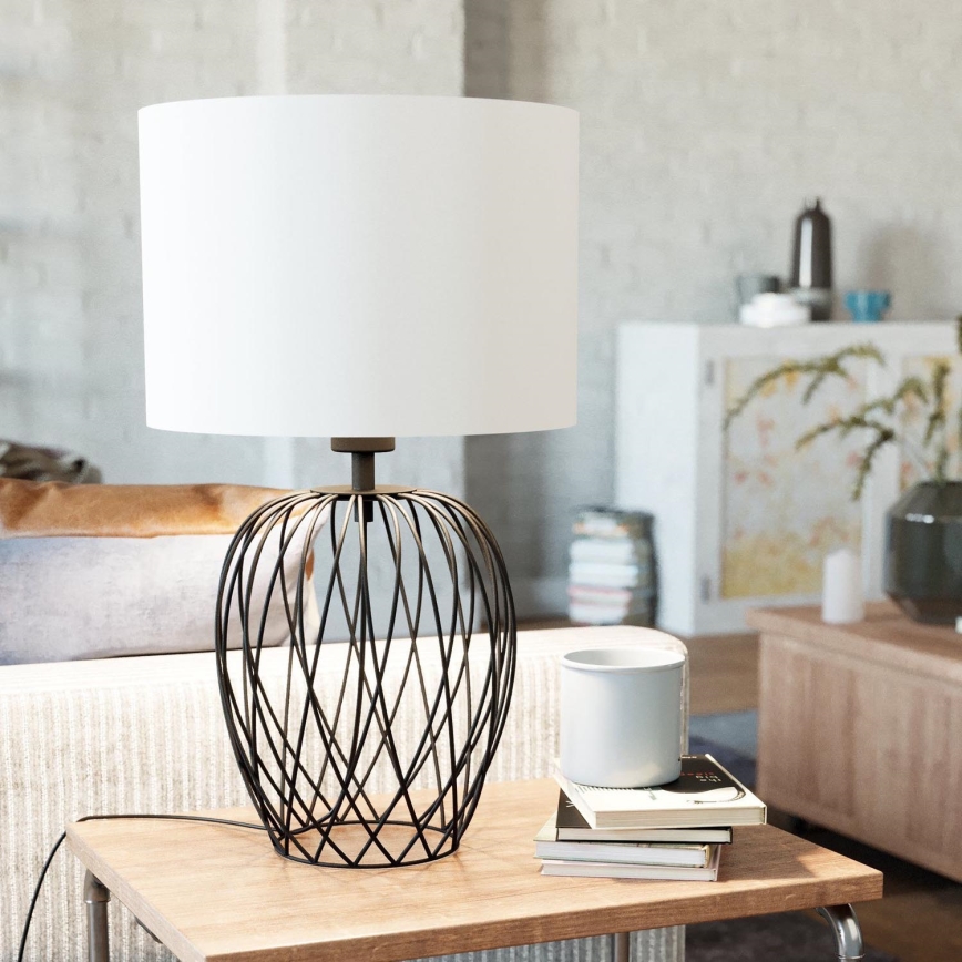 Eglo - Stona lampa 1xE27/40W/230V bela