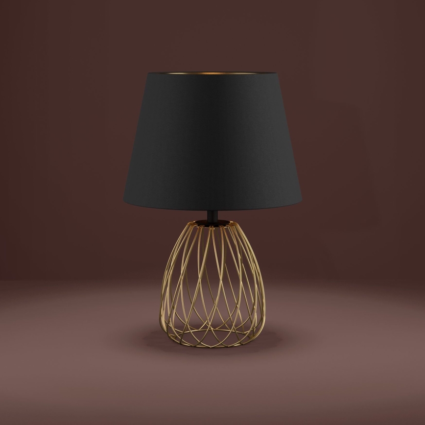 Eglo - Stona lampa 1xE27/40W/230V crno/zlatna