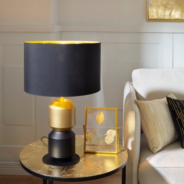 Eglo - Stona lampa 1xE27/40W/230V crno/zlatna
