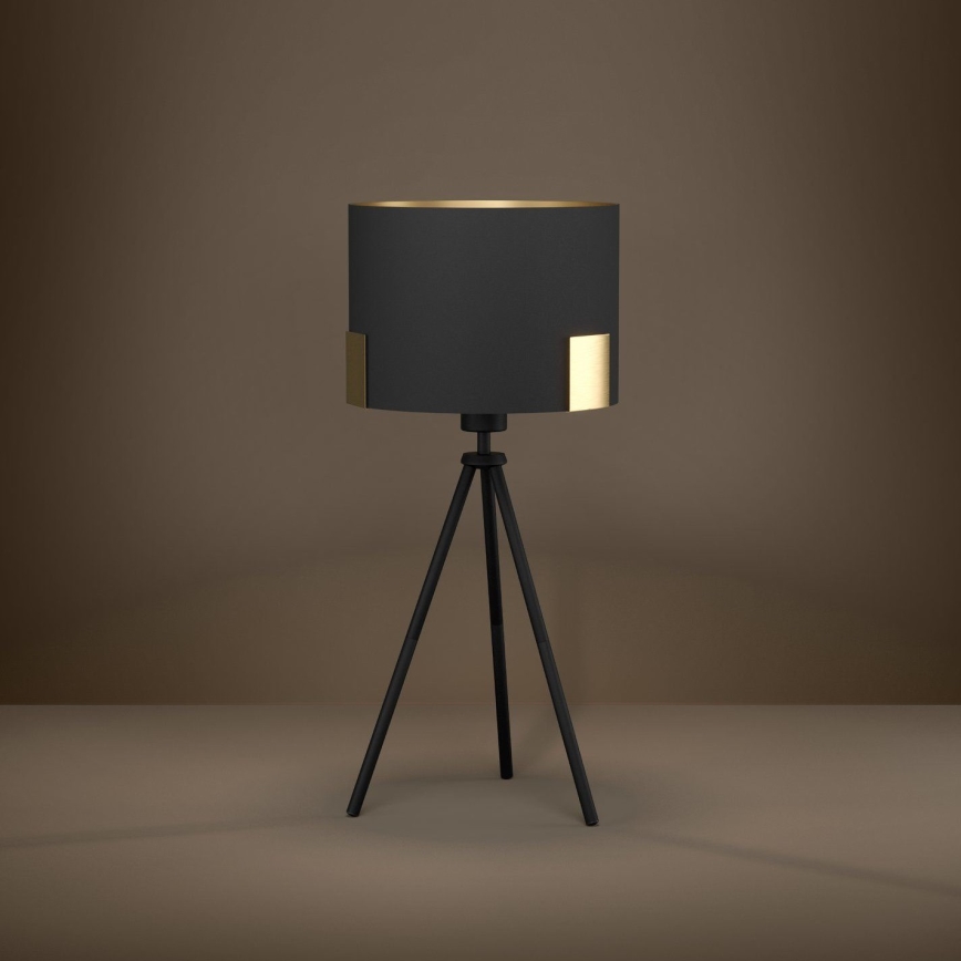 Eglo - Stona lampa 1xE27/40W/230V crno/zlatna