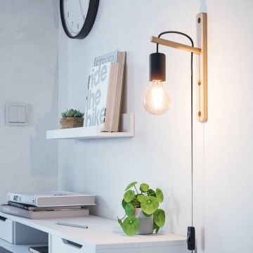 Eglo - Zidna lampa 1xE27/10W/230V fikus elastika braon/crno