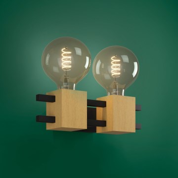 Eglo - Zidna lampa 2xE27/40W/230V crno/braon