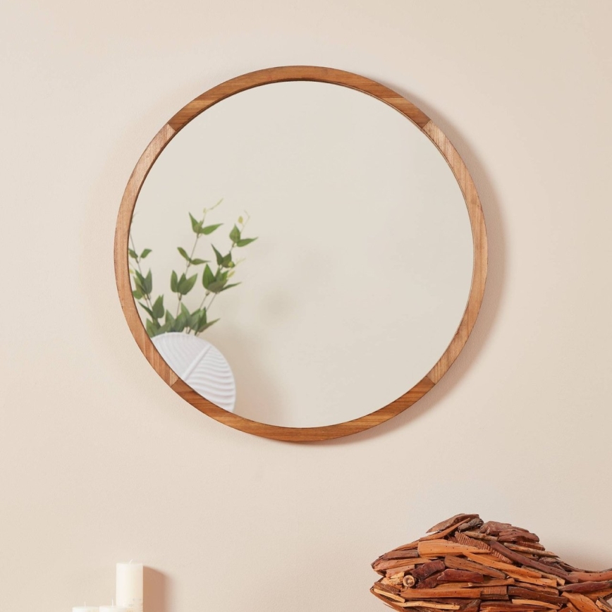 Eglo - Zidno ogledalo prečnika 70 cm, braon