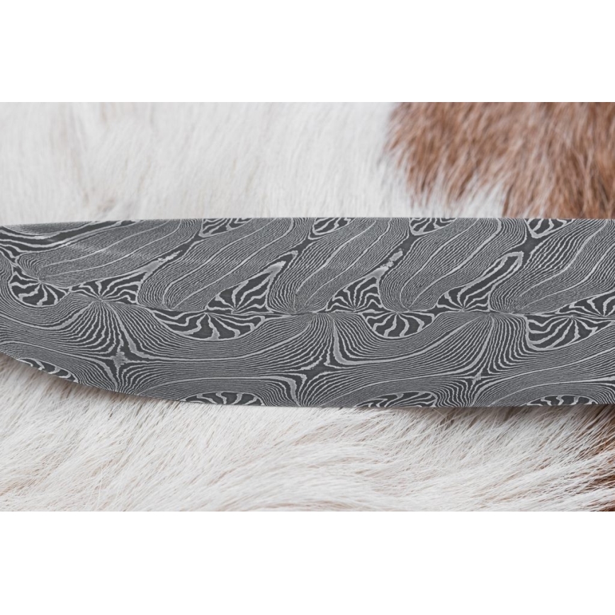 Ekskluzivan damaščanski nož 13 cm serpentinit/sobov rog