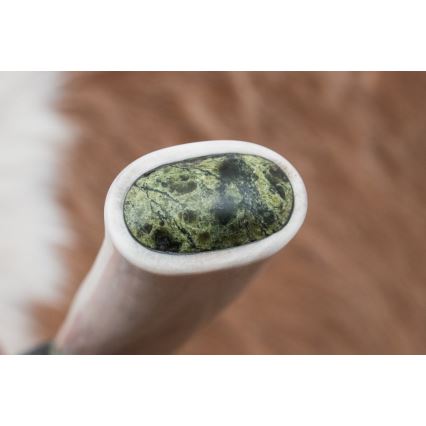 Ekskluzivan damaščanski nož 13 cm serpentinit/sobov rog